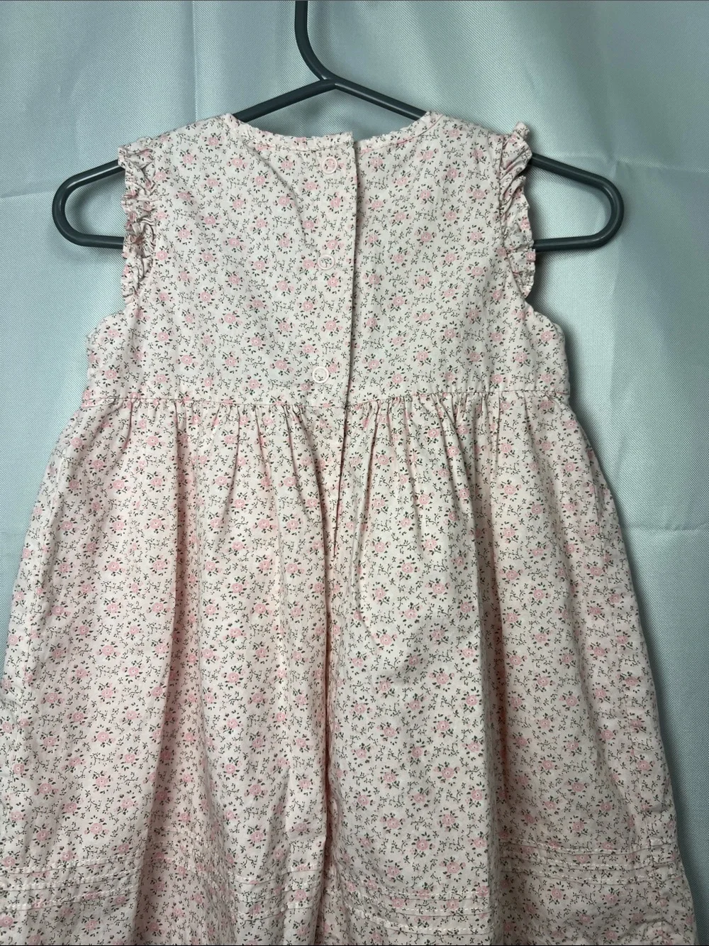 Gymboree pink smocked bodice floral cotton dress 6-12 months